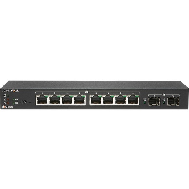 SonicWall SWS12-8POE 10 Ports Manageable Ethernet Switch - TAA ...