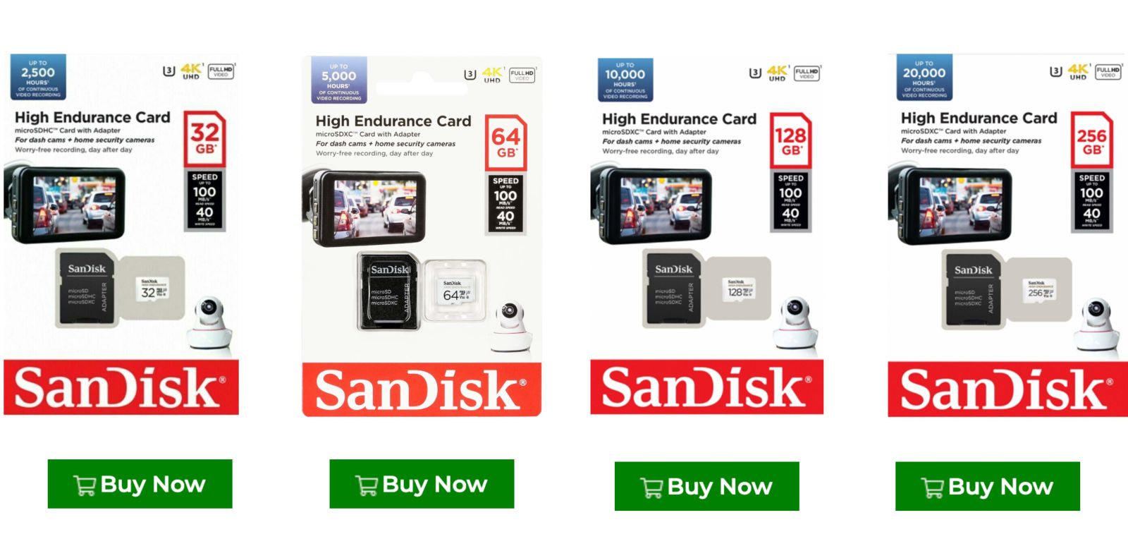  SanDisk 256GB High Endurance Video microSDXC Card with