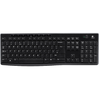 Logitech K270 Keyboard - Wireless Connectivity - USB Interface - Black - RF - 10 m - 2.40 GHz Multimedia, Email, Internet, Play/Pause, Volume Control