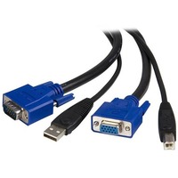 StarTech.com SVUSB2N1_6 1.83 m KVM Cable for KVM Switch - 1 - First End: 1 x 4-pin USB 2.0 Type A - Male, 1 x 15-pin HD-15 - Male - Second End: 1 x B