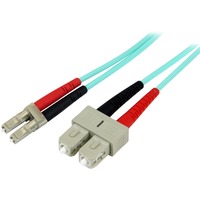 StarTech.com 10m (30ft) LC/UPC to LC/UPC OM3 Multimode Fiber Optic Cable, Full Duplex Zipcord Fiber, 100Gbps, LOMMF, LSZH Fiber Patch Cord - 10m OM3