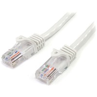 StarTech.com 3 m White Cat5e Snagless RJ45 UTP Patch Cable - 3m Patch Cord - First End: 1 x RJ-45 Network - Male - Second End: 1 x RJ-45 Network - -