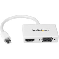 StarTech.com Travel A/V Adapter - 2-in-1 Mini DisplayPort to HDMI or VGA Converter - White - 1 x 20-pin Mini DisplayPort Digital Audio/Video - Male -