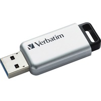 Verbatim Store 'n' Go Secure Pro 64 GB USB 3.0 Flash Drive - Silver - 256-bit AES - TAA Compliant - 1 Each