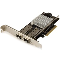 StarTech.com 10G Network Card - 2x 10G Open SFP+ Multimode LC Fiber Connector - Intel 82599 Chip - Gigabit Ethernet Card - PCI Express x4 - 2.50 GB/s