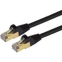 StarTech.com 1ft CAT6a Ethernet Cable - 10 Gigabit Category 6a Shielded Snagless 100W PoE Patch Cord - 10GbE Black UL Certified Wiring/TIA - First 1