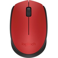 Logitech M171 Mouse - Radio Frequency - USB - Red, Black - Wireless - 1000 dpi - Scroll Wheel - Symmetrical