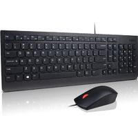 Lenovo Essential Keyboard & Mouse - English (US) - USB Membrane Cable - Keyboard/Keypad Color: Black - USB Cable - Optical - 1000 dpi - Scroll Wheel