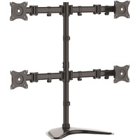 StarTech.com Quad Monitor Stand, Crossbar, Steel, Monitors up to 27" (17.6lb/8kg), VESA Monitor, Computer Monitor Stand, Monitor Arm - Up to 68.6 cm