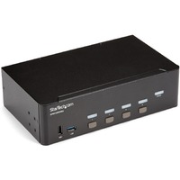 StarTech.com KVM Switchbox - TAA Compliant - 4 Computer(s) - 1 Local User(s) - 3840 x 2160 - 10 x USB - 10 x HDMI - Rack-mountable, Desktop