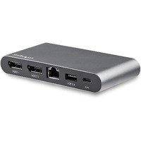 StarTech.com USB C Dock - 4K Dual Monitor DisplayPort Docking Station - 100W Power Delivery Passthrough, GbE, 2x USB-A - Multiport Adapter - 4 x USB