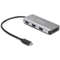 StarTech.com 3 Port USB C Hub with SD Card Reader - 3x USB-A & SD Slot - USB 3.2 Gen 2 10Gbps Type C Laptop Adapter Hub - Bus Powered - UASP Support