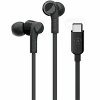 Belkin SOUNDFORM Wired Earbud Earset - Black - Binaural - In-ear - 121.9 cm Cable - USB Type C