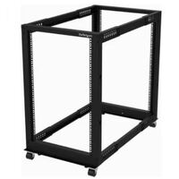 StarTech.com 4-Post 18U Mobile Open Frame Server Rack, 19" Network Rack with Casters, Rolling Rack for Computer/AV/Data/IT Equipment - 4-Post 8U open