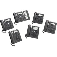 Cisco 6871 IP Phone - Corded - Corded/Cordless - Wi-Fi - Wall Mountable - Charcoal - 6 x Total Line - VoIP - IEEE 802.11a/b/g/n - 2 x Network (RJ-45)