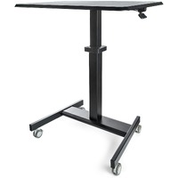 StarTech.com Mobile Standing Desk - Portable Sit-Stand Ergonomic Height Adjustable Cart on Wheels - Rolling Computer/Laptop Workstation - Rectangle -