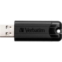 Verbatim PinStripe 128 GB USB 3.0 Flash Drive - Black - 2 Year Warranty