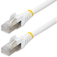 StarTech.com 1m CAT6a Ethernet Cable, White Low Smoke Zero Halogen (LSZH) 10 GbE 100W PoE S/FTP Snagless RJ-45 Network Patch Cord - First End: 1 x -