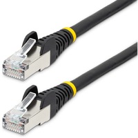 StarTech.com 7m CAT6a Ethernet Cable, Black Low Smoke Zero Halogen (LSZH) 10 GbE 100W PoE S/FTP Snagless RJ-45 Network Patch Cord - First End: 1 x -