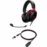 HyperX Cloud II Wired Over-the-ear, On-ear Stereo Gaming Headset - Black, Red - Binaural - Circumaural - 64 Ohm - 10 Hz to 20 kHz - 118.9 cm Cable -