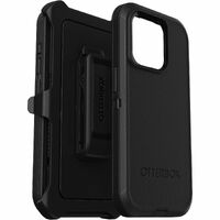 OtterBox Defender Rugged Carrying Case (Holster) Apple iPhone 15 Pro Smartphone - Black - Drop Resistant, Shock Absorbing, Dirt Resistant, Scrap Bump