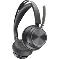 Poly Voyager Focus 2 Wired/Wireless On-ear Stereo Headset - Black - Binaural - Ear-cup - 5000 cm - Bluetooth - 20 Hz to 20 kHz - 150 cm Cable - MEMS