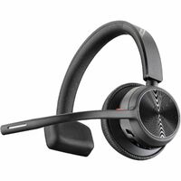 Poly Voyager 4300 UC 4310 Wireless Over-the-head, On-ear Mono Headset - Black - Siri, Google Assistant - Monaural - Ear-cup - 5000 cm - Bluetooth - -