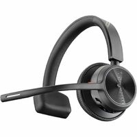 Poly Voyager 4300 UC 4310 Wireless Over-the-head, On-ear Mono Headset - Black - Google Assistant, Siri - Monaural - Ear-cup - 5000 cm - Bluetooth - -