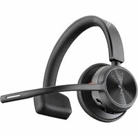 Poly Voyager 4300 UC 4310 Wired/Wireless On-ear Stereo Headset - Black - Microsoft Teams Certification - Google Assistant, Siri - Binaural - Ear-cup