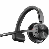 Poly Voyager 4300 UC 4310 Wireless Over-the-head, On-ear Mono Headset - Black - Siri, Google Assistant - Monaural - Ear-cup - 9100 cm - Bluetooth - -