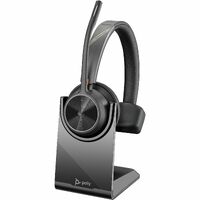 Poly Voyager 4300 UC 4310 Wireless Over-the-head, On-ear Mono Headset - Black - Microsoft Teams Certification - Siri, Google Assistant - Monaural - -