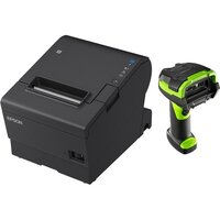 EPSON POS BUNDLE x2 TM-T88VII-612 Desktop Direct Thermal Printer -x2 LI3678 Black with Stand USB ZEBRA