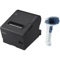 Epson TM-T88VII-612 Desktop Direct Thermal Printer + Zebra DS2278-HC with Shielded USB Cable