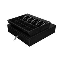 Cash Drawer/Black/ 5 Note & 8 Coin Cups/410 mm (w) x 415 mm (d) x 100 mm (h)