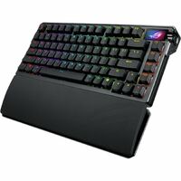 ROG Azoth Extreme customizable 75 gaming keyboard featuring a full aluminium alloy chassis carbon fibre positioning extended wrist rest 2.4 GHz tech