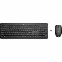 HP 235 Keyboard & Mouse - USB Type A Plunger Wireless RF 2.40 GHz Keyboard - USB Type A Wireless RF Mouse - Red Tracking - 1600 dpi - 3 Button - AAA,