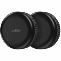 Belkin AirTag, Suitcase, Snowboard, Scooter Asset Tracking Tag Holder - Plastic - 2 Pack - Black - Water Proof, Secure, Adhesive, Recyclable, Screw