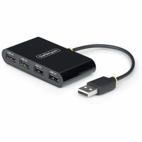 StarTech.com 4-Port USB 2.0 Hub, USB Bus Powered, Small Travel Mini USB Hub, Multi-Port USB 2.0 Splitter, Portable USB Hub, 480Mbps - Connect up to a