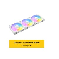 Antec Connect C120 ARGB White Performance 120mm 4-pin PWM | LED: 3-pin  Vibration Absorbing and Anti-Noise Pads Easy Assemble 3pack Case Fans