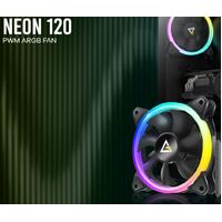 Antec Neon 12 ARGB with Full Spectrum ARGB and efficient cooling. Visual appealing & Heat dissipation, Hydraulic Bearing 120CM C