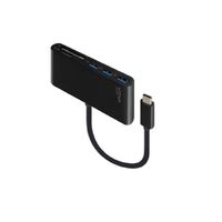 Alogic USB-C to Multi Card Reader & 3-Port USB Hub - 10cm, Black - VROVA Series