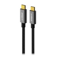 mbeat Tough Link 1.8m USB 3.2 Gen2 USB-C Cable - Space Grey transfer at speeds up to 10Gbps Video Resolution: Maximum 4K/60Hz