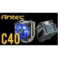Antec C40-K 8mm cold plate 4 heat pipe Intel 1700 1200. AMD: AM4 AM5 Excellent cooling 92mm Blue PWM Fan - CPU Air Cooler (LS)