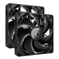 Corsair RX140 Black ICUE Link 140mm PWM Dual Fan Kit. 2x Fans, Connectors. 1 x ICUE Link Hub, 60mm Cable 90 Degress, Link Cab.