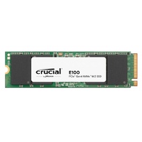 Crucial E100 480GB Gen4 NVMe SSD 4700/2500 MB/s R/W 100TBW 350K/460K IOPS 1.5M hrs MTTF M.2 PCIe4 3yrs <500GB