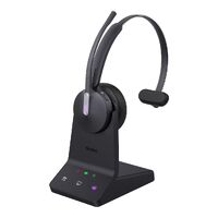 Yealink BH70 Bluetooth Wireless Mono Headset with Stand Teams USB-C/A, 3mic noise cancellation up to 35h Talk time BT51 C Dongle with Type A Adapter