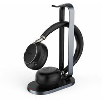 Yealink BH76 UC Certified Bluetooth Wireless Stereo Headset, Black, ANC, USB-C, Includes Charging Stand, Rectractable Microphone