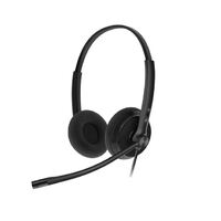 Yealink YHS34 Lite Dual Wired Headset with QD to RJ Port, Wideband Noise-Canceling Headset, Binaural Ear, RJ9, QD Cord, Foamy Ear Cushion