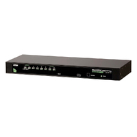 Aten Rackmount KVM Switch 8 Port VGA PS/2-USB, 1x Custom KVM Cable Included, Selection Via Front & USD Menu, Broadcast Mode