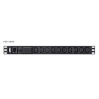 Aten 1U Basic PDU 10x Outlets with Surge Protection,18 x IEC C13, 10A Max, 100-240VAC, 50-60 Hz,  Overcurrent protection, Alumin